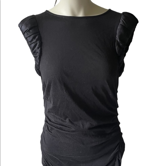 Ted Baker Black Puff Sleeve Fitted Top - Ted Size 2 - Picture 3 of 11